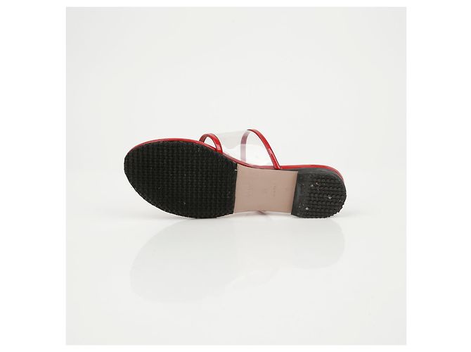 Prada Lackierte transparente Sandalen Rot - Ansicht 13