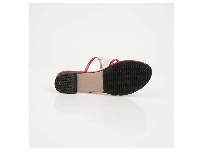 Prada Lackierte transparente Sandalen Rot - Ansicht 14