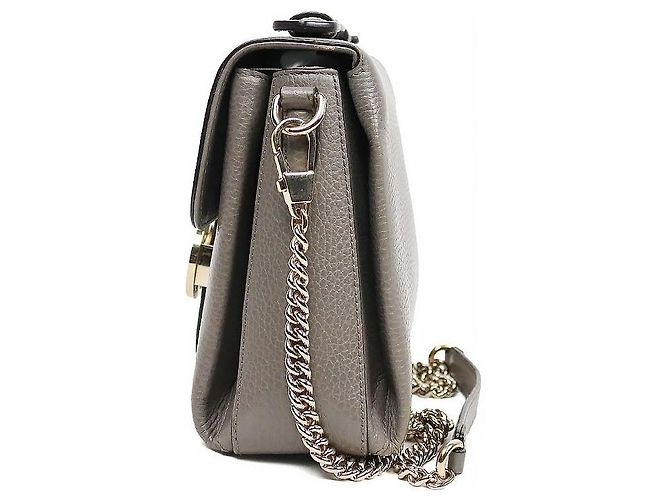 Gucci Graue Schultertasche mit Tragegriff und ineinandergreifenden Details - Ansicht 2