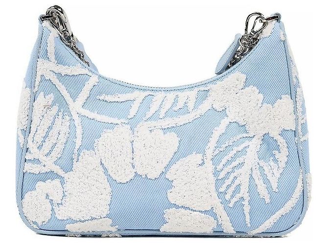 Prada Borsa a tracolla Hobo Multi Re-Edition Blu - vista 3