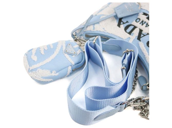 Prada Borsa a tracolla Hobo Multi Re-Edition Blu - vista 9