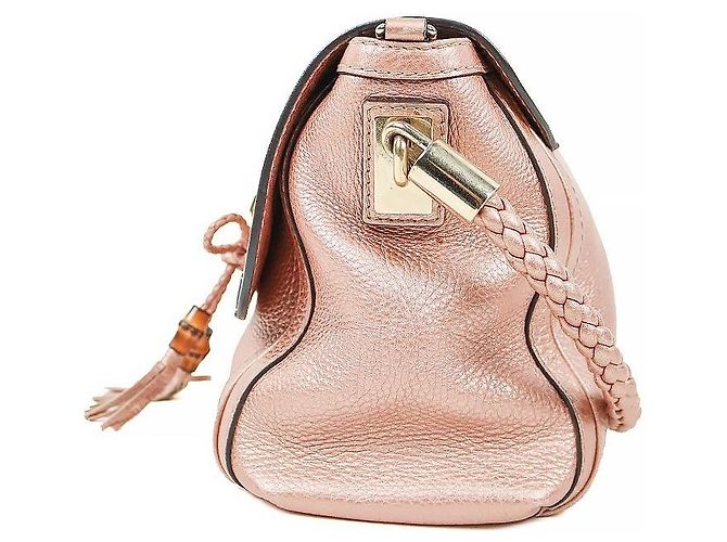 Gucci Borsa a tracolla Bamboo Bella Metallic Pink - vista 2