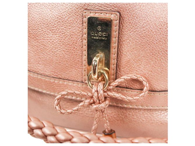 Gucci Borsa a tracolla Bamboo Bella Metallic Pink - vista 9