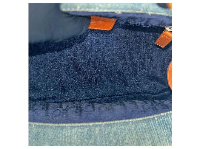 Dior Borsa a tracolla Denim Flower Logo - vista 10