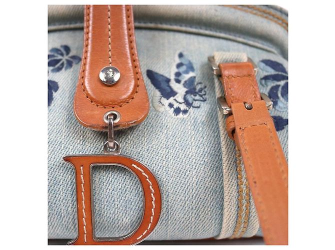 Dior Borsa a tracolla Denim Flower Logo - vista 6