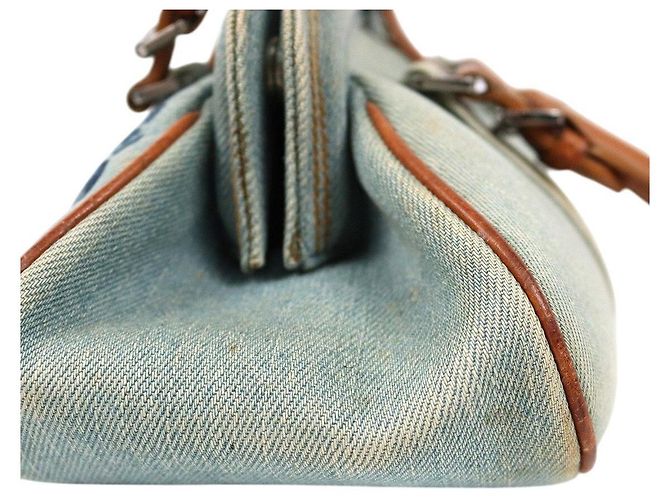 Dior Borsa a tracolla Denim Flower Logo - vista 8