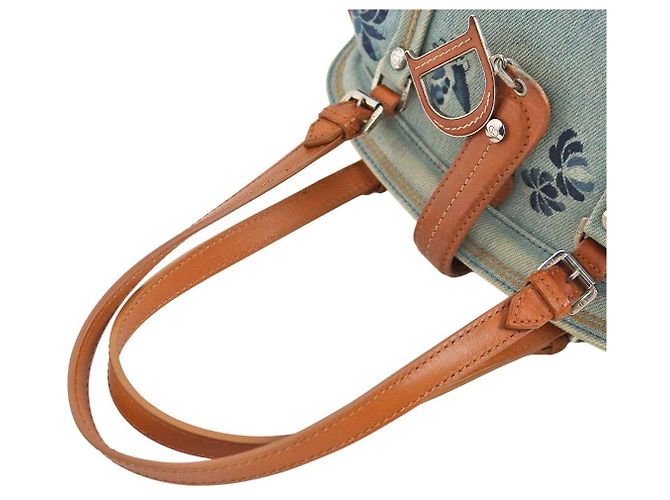 Dior Borsa a tracolla Denim Flower Logo - vista 9