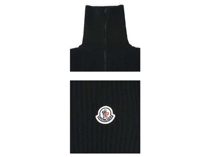 Moncler Herren-Strickpullover mit Stehkragen, halbem Reißverschluss und Logo-Patch - Ansicht 4