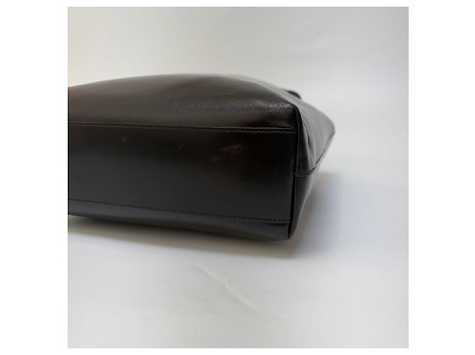 Prada Borsa Tote in pelle con logo impresso Nero - vista 10