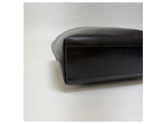 Prada Borsa Tote in pelle con logo impresso Nero - vista 11
