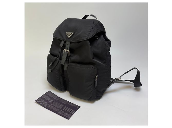 Prada Zaino in nylon a due tasche Nero Medium Unisex (High Grade, - vista 3