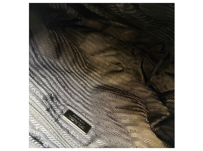 Prada Zaino in nylon con due tasche Nero Medium - vista 16