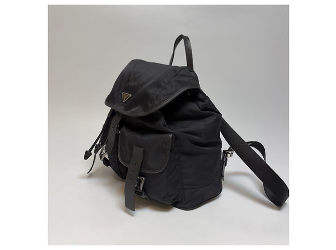 Prada Zaino in nylon con due tasche Nero Medium - vista 2
