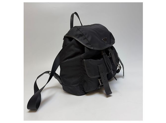 Prada Zaino in nylon con due tasche Nero Medium - vista 3