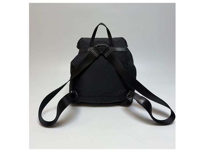 Prada Zaino in nylon con due tasche Nero Medium - vista 4