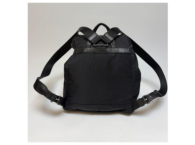 Prada Zaino in nylon con due tasche Nero Medium - vista 5