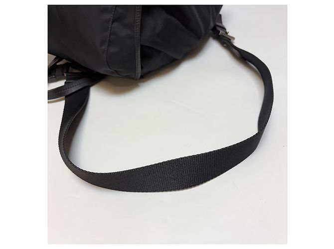 Prada Zaino in nylon con due tasche Nero Medium - vista 6