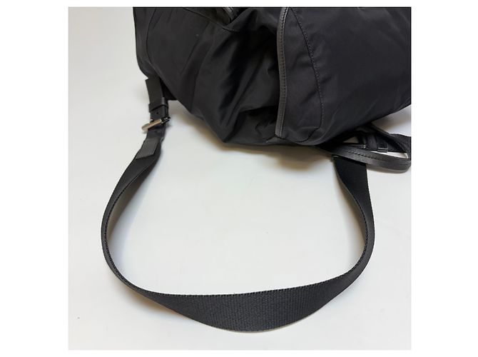 Prada Zaino in nylon con due tasche Nero Medium - vista 7