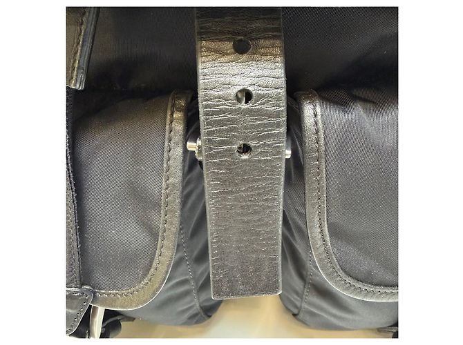 Prada Zaino in nylon con due tasche Nero Medium - vista 9