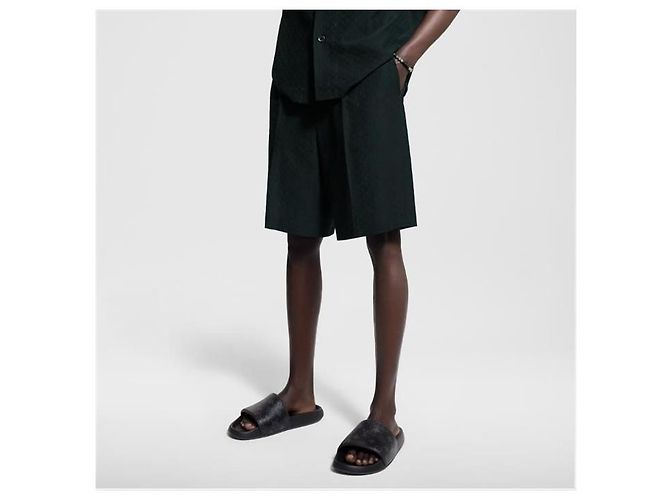 Louis Vuitton Pantaloncini sartoriali in misto seta e cotone Mini Monogram - vista 3