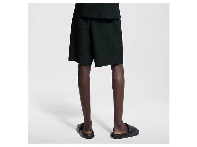 Louis Vuitton Pantaloncini sartoriali in misto seta e cotone Mini Monogram - vista 4