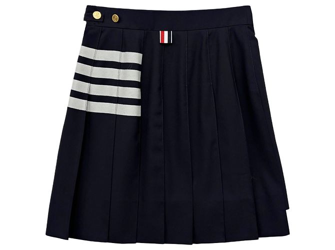 Thom Browne Minigonna plissettata in lana - vista 2