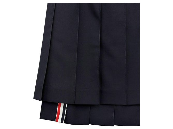 Thom Browne Minigonna plissettata in lana - vista 4