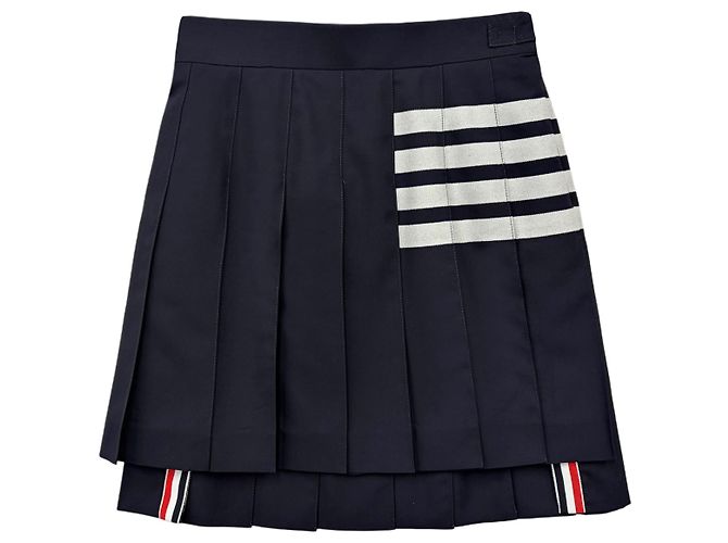 Thom Browne Minigonna plissettata in lana - vista 6