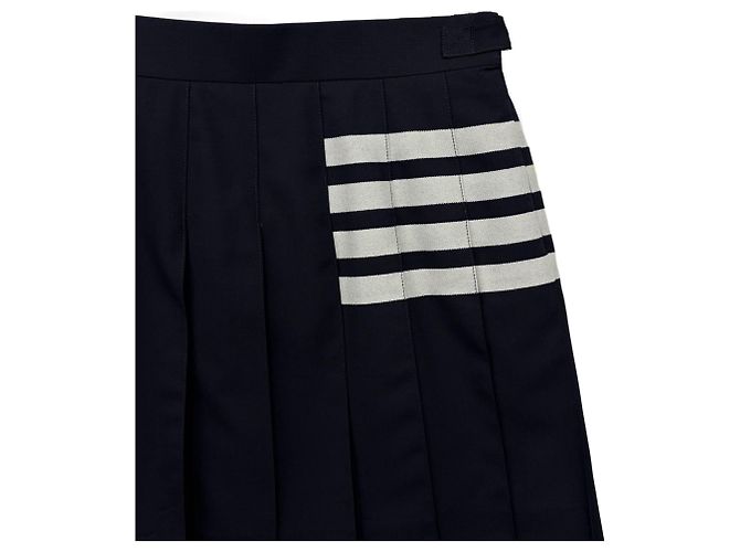 Thom Browne Minigonna plissettata in lana - vista 8