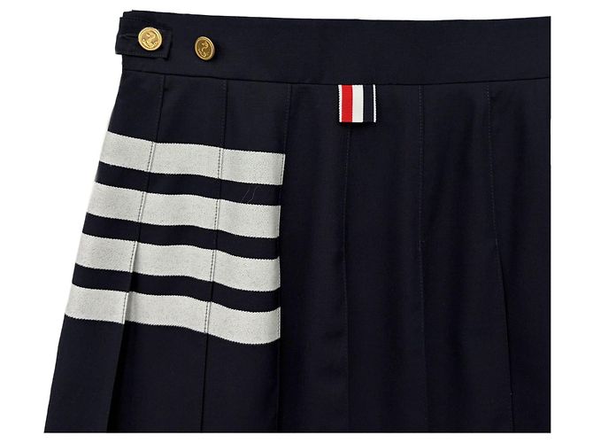 Thom Browne Minigonna plissettata in lana - vista 9