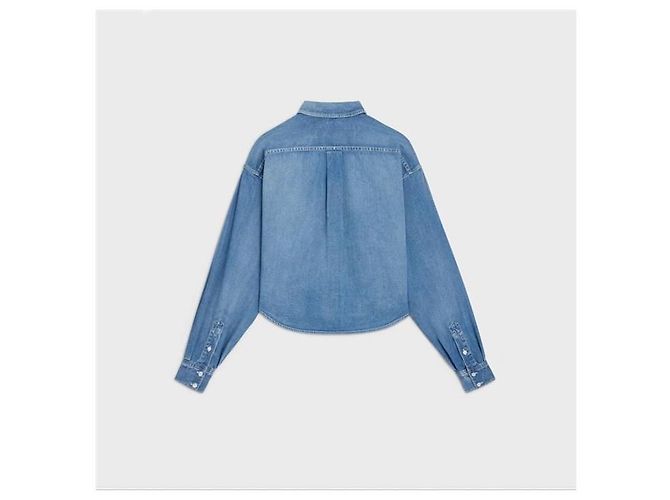 Céline Hemd aus Baumwoll-Denim Blau - Ansicht 3