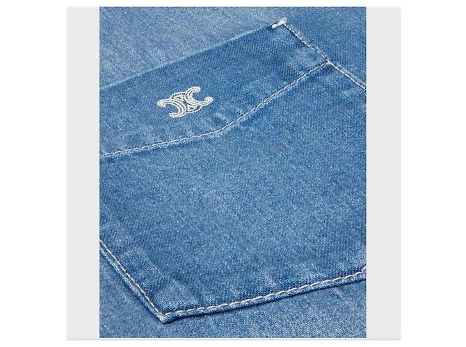 Céline Hemd aus Baumwoll-Denim Blau - Ansicht 4