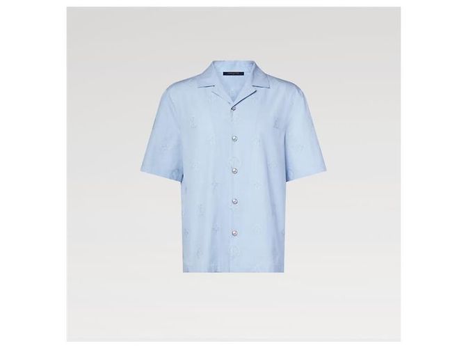 Louis Vuitton Camisa de manga curta com colarinho aberto Monogram Boucle - vista 2