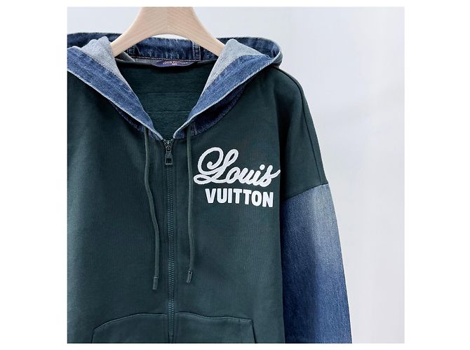 Louis Vuitton Giacca in denim ibrida con cappuccio - vista 2