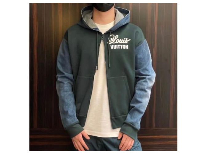 Louis Vuitton Giacca in denim ibrida con cappuccio - vista 8