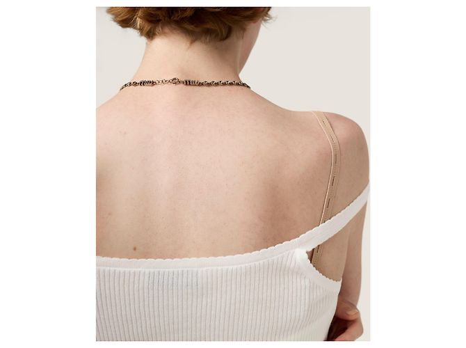 Miu Miu Strickoberteil aus Baumwolle Braun - Ansicht 5