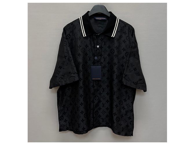 Louis Vuitton Camicia in seta a maniche corte in jacquard moiré monogram - vista 2