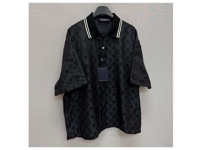Louis Vuitton Camicia in seta a maniche corte in jacquard moiré monogram - vista 3