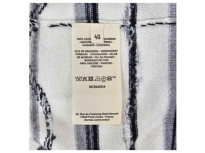 Hermès Kaschmir-Pullover mit kurzen Ärmeln und Ex-Libris-Motiv für Damen - Ansicht 10