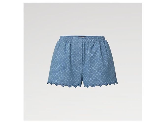Louis Vuitton Mini Shorts en Denim Monogram - vue 2
