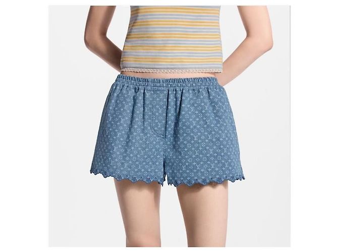 Louis Vuitton Mini Shorts en Denim Monogram - vue 3