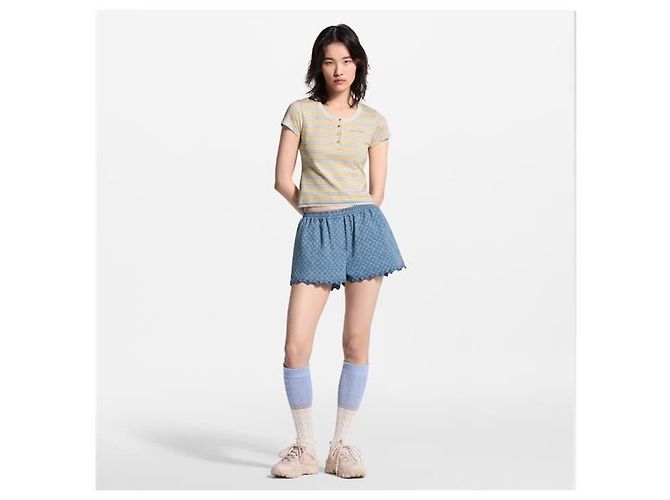 Louis Vuitton Mini Shorts en Denim Monogram - vue 6