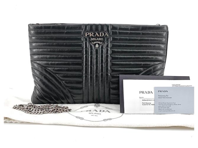 Prada Borsa a tracolla e pochette Diagram Chain - vista 9