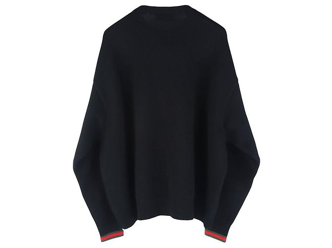 Gucci Pull oversize en laine et cachemire Web Trim XS - vue 2