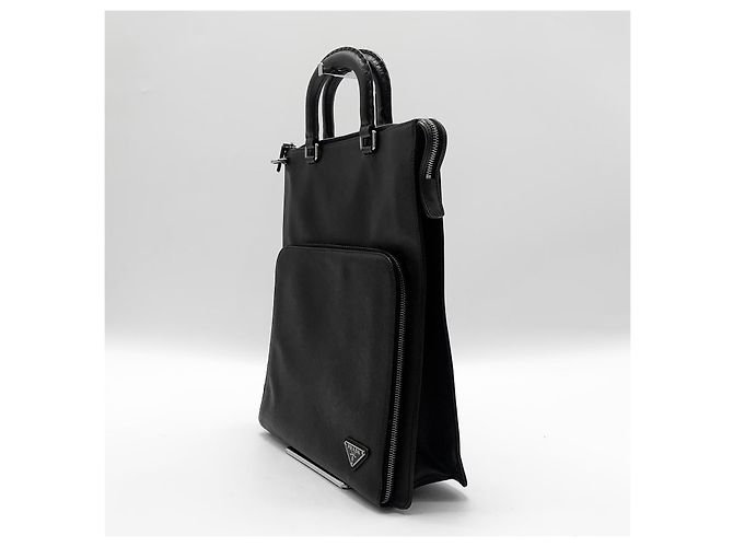 Prada Borsa Tote e Borsa a Spalla con Logo Triangolare in Saffiano - vista 4