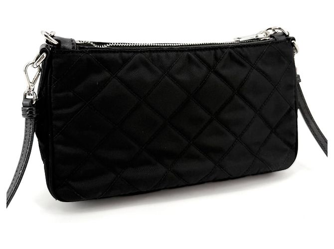 Prada Mini Borsa a Tracolla Matelassé in Re-Nylon con Catena - vista 5