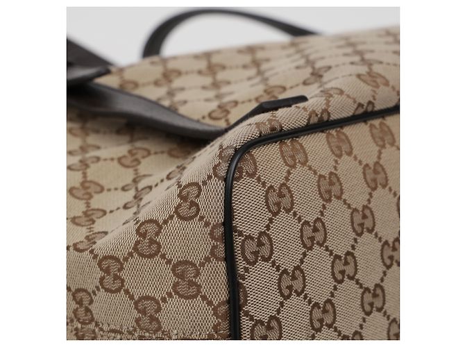 Gucci Jacquard Canvas Drawstring Backpack - view 10