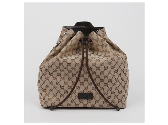 Gucci Jacquard Canvas Drawstring Backpack - view 2