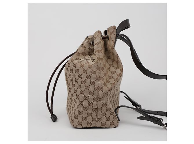 Gucci Jacquard Canvas Drawstring Backpack - view 5