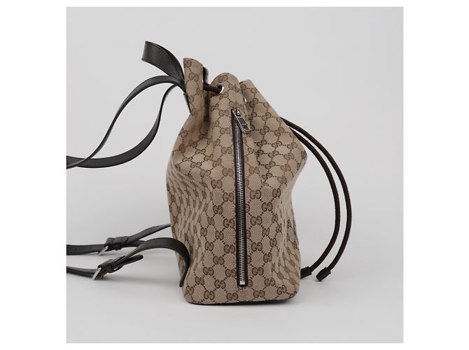 Gucci Jacquard Canvas Drawstring Backpack - view 6